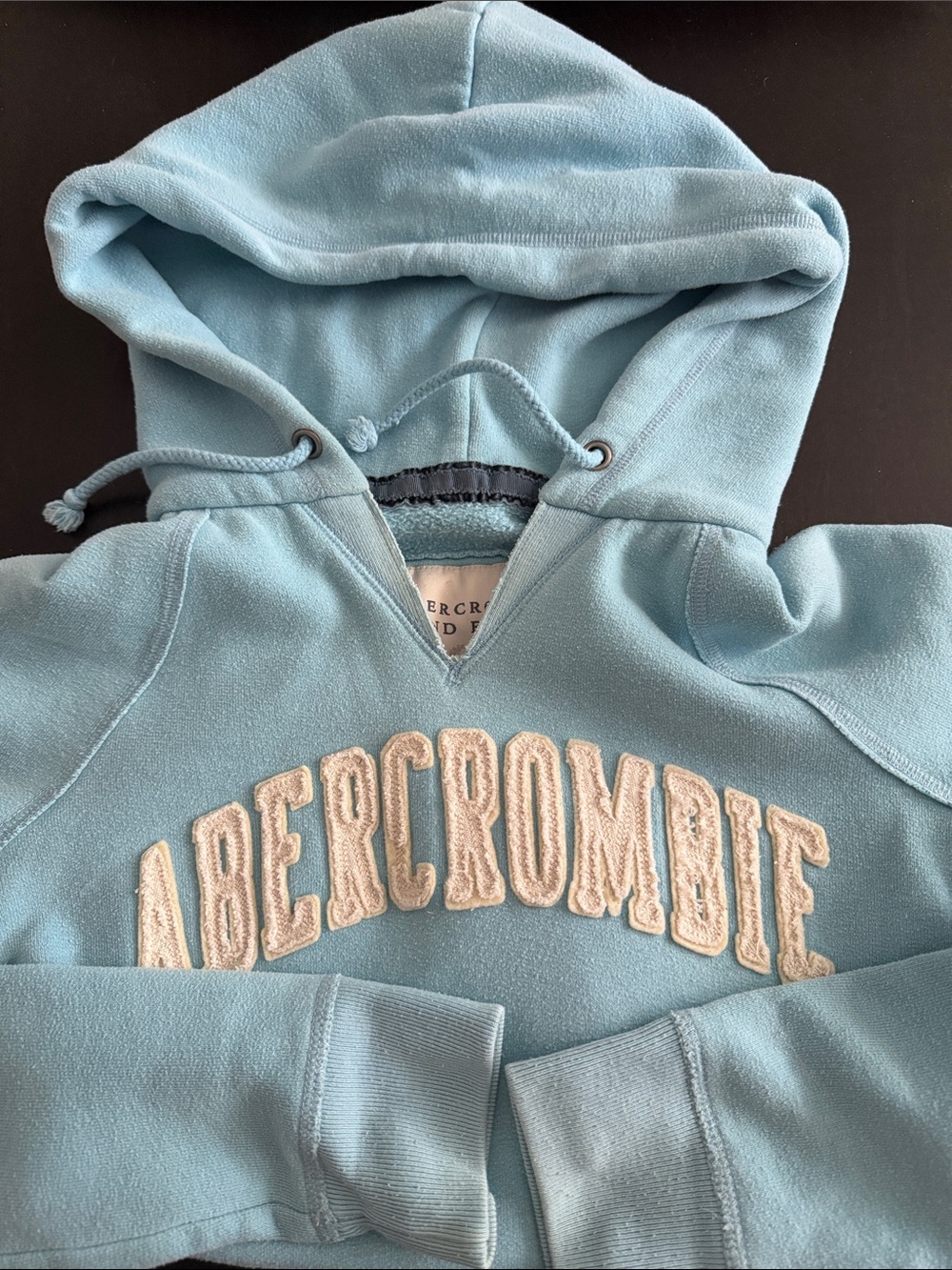 Abercrombie & Fitch Blue Hooded Pullover with Embroidered Crest